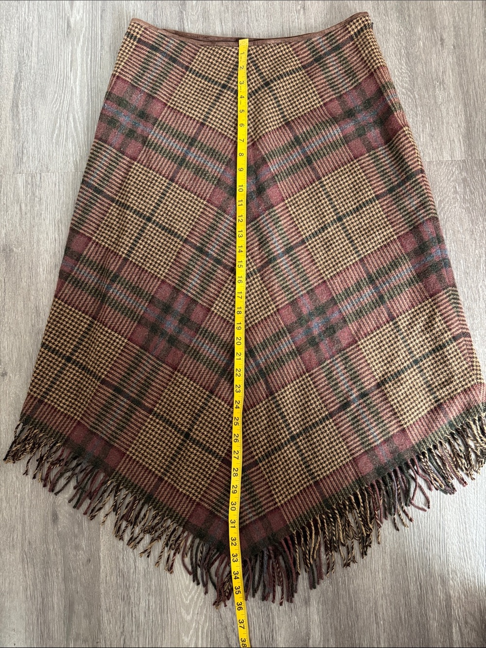 Ralph Lauren Wool Plaid Fringe Midi Skirt - Picture 7 of 11